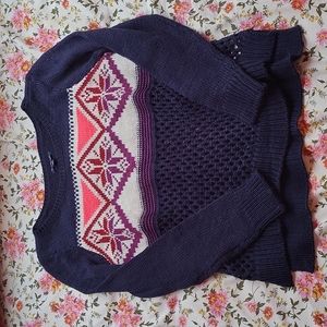 American Eagle Fair Isle Holiday Sweater size XL Navy